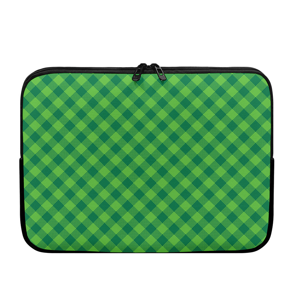 Green Plaid Saint Patrick's Day Print Laptop Sleeve