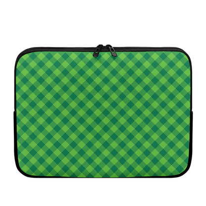 Green Plaid Saint Patrick's Day Print Laptop Sleeve