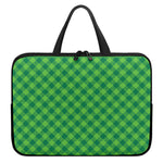 Green Plaid Saint Patrick's Day Print Laptop Sleeve With Handle