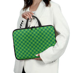Green Plaid Saint Patrick's Day Print Laptop Sleeve With Handle