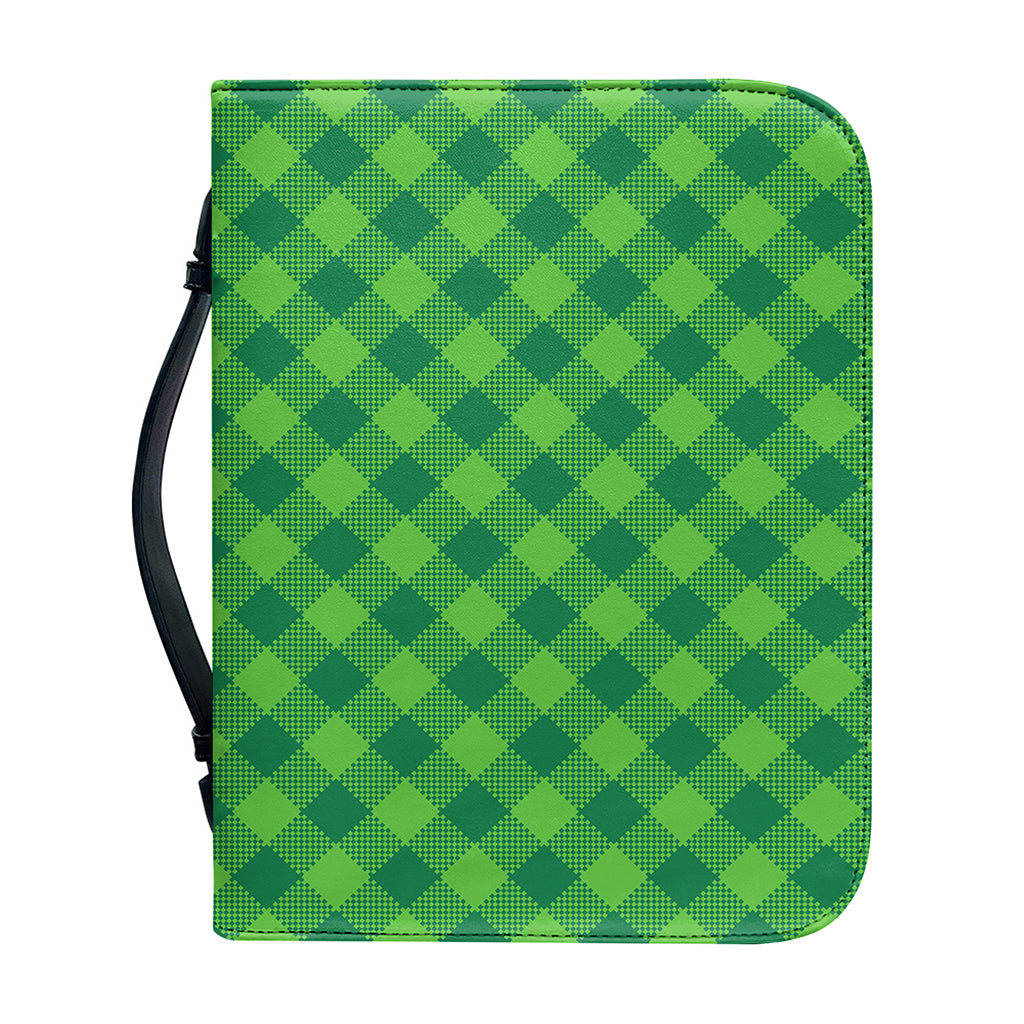 Green Plaid Saint Patrick's Day Print Leather Bible Cover