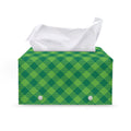 Green Plaid Saint Patrick's Day Print Leather Tissue Box Cover