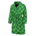 Green Plaid Saint Patrick's Day Print Men's Bathrobe