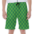 Green Plaid Saint Patrick's Day Print Men's Beach Shorts