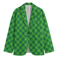 Green Plaid Saint Patrick's Day Print Men's Blazer