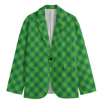 Green Plaid Saint Patrick's Day Print Men's Blazer