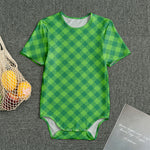 Green Plaid Saint Patrick's Day Print Men's Bodysuit