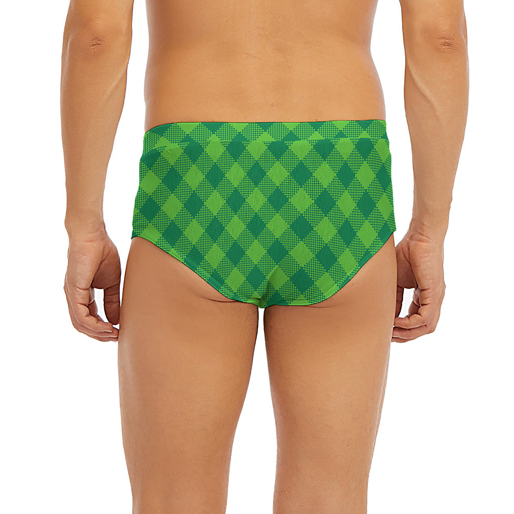 Green Plaid Saint Patrick's Day Print Men's Briefs
