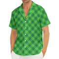 Green Plaid Saint Patrick's Day Print Men's Deep V-Neck Shirt