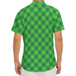 Green Plaid Saint Patrick's Day Print Men's Deep V-Neck Shirt