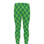 Green Plaid Saint Patrick's Day Print Men's leggings