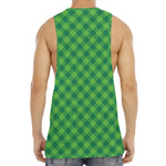 Green Plaid Saint Patrick's Day Print Men's Muscle Tank Top