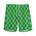 Green Plaid Saint Patrick's Day Print Men's Sports Shorts