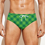 Green Plaid Saint Patrick's Day Print Men's Swim Briefs