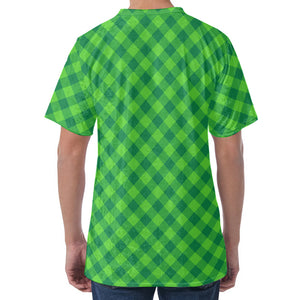 Green Plaid Saint Patrick's Day Print Men's Velvet T-Shirt