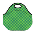 Green Plaid Saint Patrick's Day Print Neoprene Lunch Bag