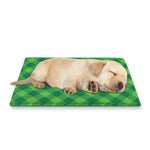 Green Plaid Saint Patrick's Day Print Pet Cooling Mat Cover