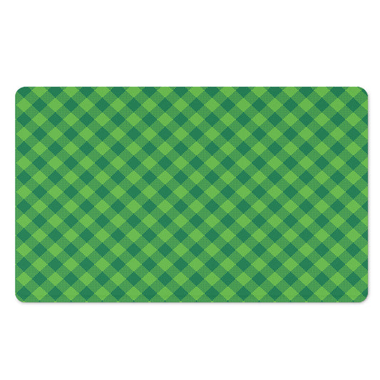 Green Plaid Saint Patrick's Day Print Polyester Doormat
