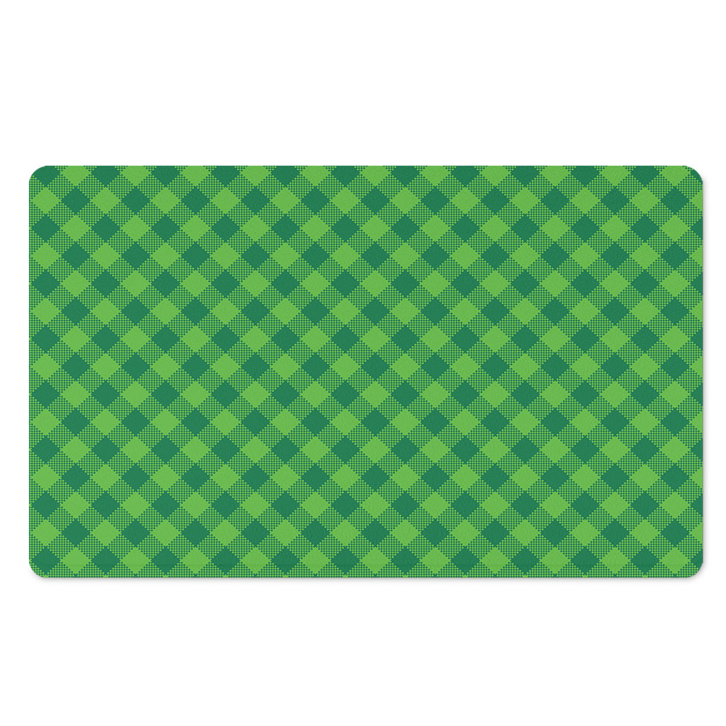 Green Plaid Saint Patrick's Day Print Polyester Doormat