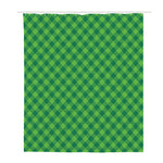 Green Plaid Saint Patrick's Day Print Polyester Shower Curtain
