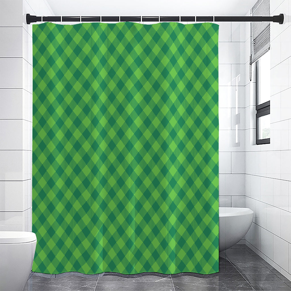Green Plaid Saint Patrick's Day Print Premium Shower Curtain