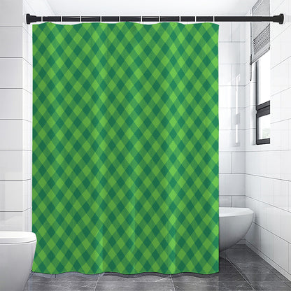 Green Plaid Saint Patrick's Day Print Premium Shower Curtain