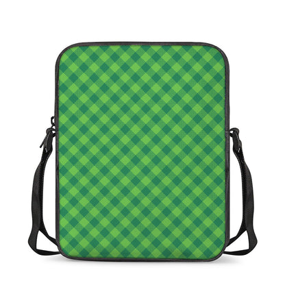 Green Plaid Saint Patrick's Day Print Rectangular Crossbody Bag