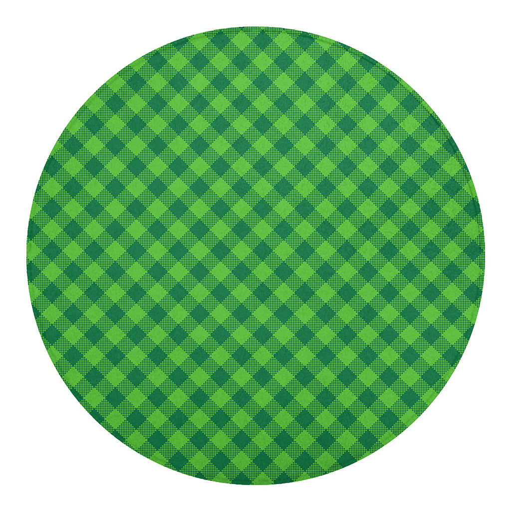 Green Plaid Saint Patrick's Day Print Round Blanket