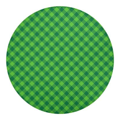 Green Plaid Saint Patrick's Day Print Round Blanket