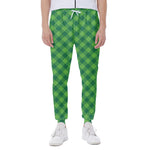 Green Plaid Saint Patrick's Day Print Scuba Joggers