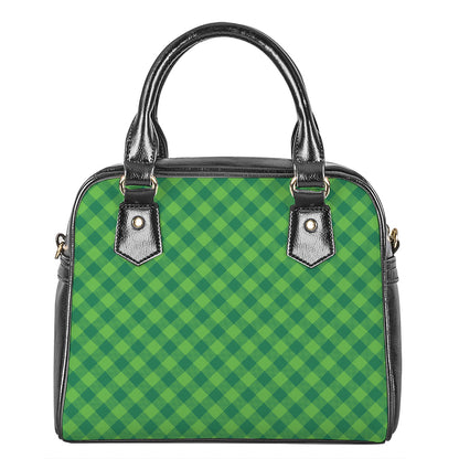 Green Plaid Saint Patrick's Day Print Shoulder Handbag