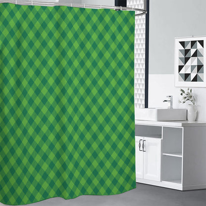 Green Plaid Saint Patrick's Day Print Shower Curtain