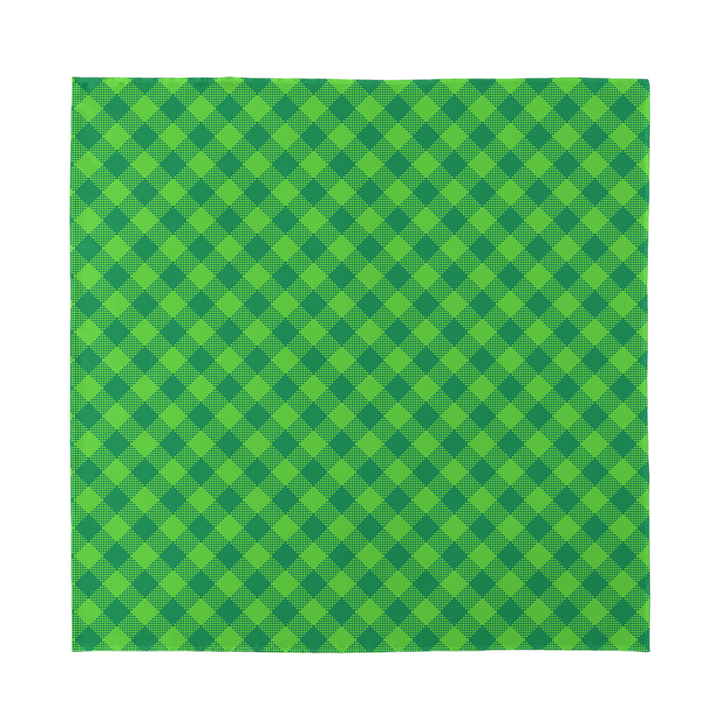 Green Plaid Saint Patrick's Day Print Silk Bandana