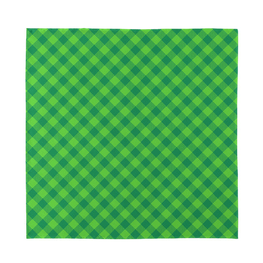 Green Plaid Saint Patrick's Day Print Silk Bandana