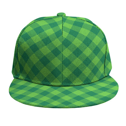Green Plaid Saint Patrick's Day Print Snapback Cap