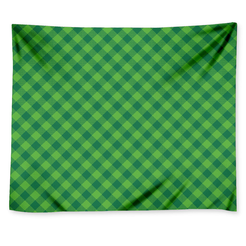 Green Plaid Saint Patrick's Day Print Tapestry
