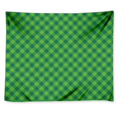 Green Plaid Saint Patrick's Day Print Tapestry