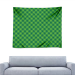 Green Plaid Saint Patrick's Day Print Tapestry