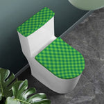 Green Plaid Saint Patrick's Day Print Toilet Lid And Tank Cover Set