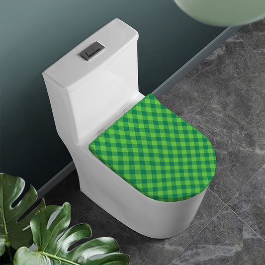 Green Plaid Saint Patrick's Day Print Toilet Lid Cover