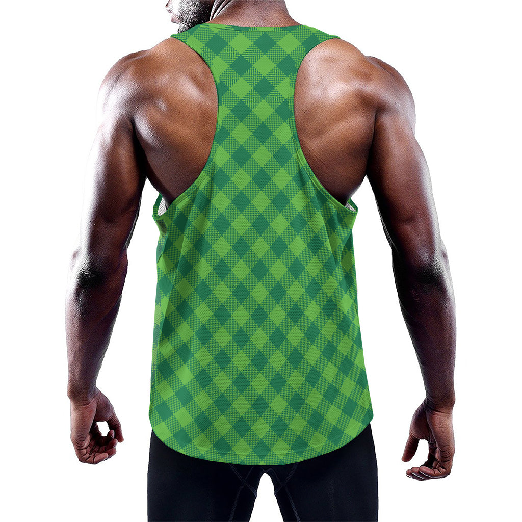 Green Plaid Saint Patrick's Day Print Training Tank Top