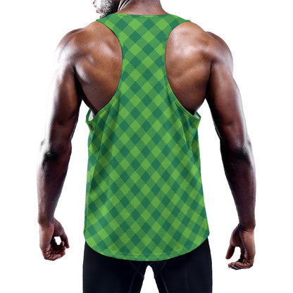 Green Plaid Saint Patrick's Day Print Training Tank Top
