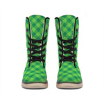 Green Plaid Saint Patrick's Day Print Winter Boots