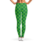 Green Plaid Saint Patrick's Day Print Women's Leggings