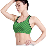 Green Plaid Saint Patrick's Day Print Women's Sports Bra