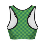 Green Plaid Saint Patrick's Day Print Women's Sports Bra