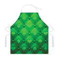 Green Playing Card Suits Pattern Print Adjustable Apron