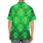 Green Playing Card Suits Pattern Print Aloha Shirt