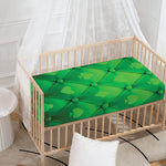 Green Playing Card Suits Pattern Print Baby Crib Sheet