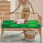 Green Playing Card Suits Pattern Print Baby Crib Sheet